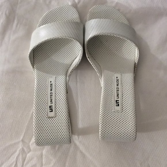 UN United Nude Mobius Polka Dot Leather Wedge Shoe - Picture 2 of 11